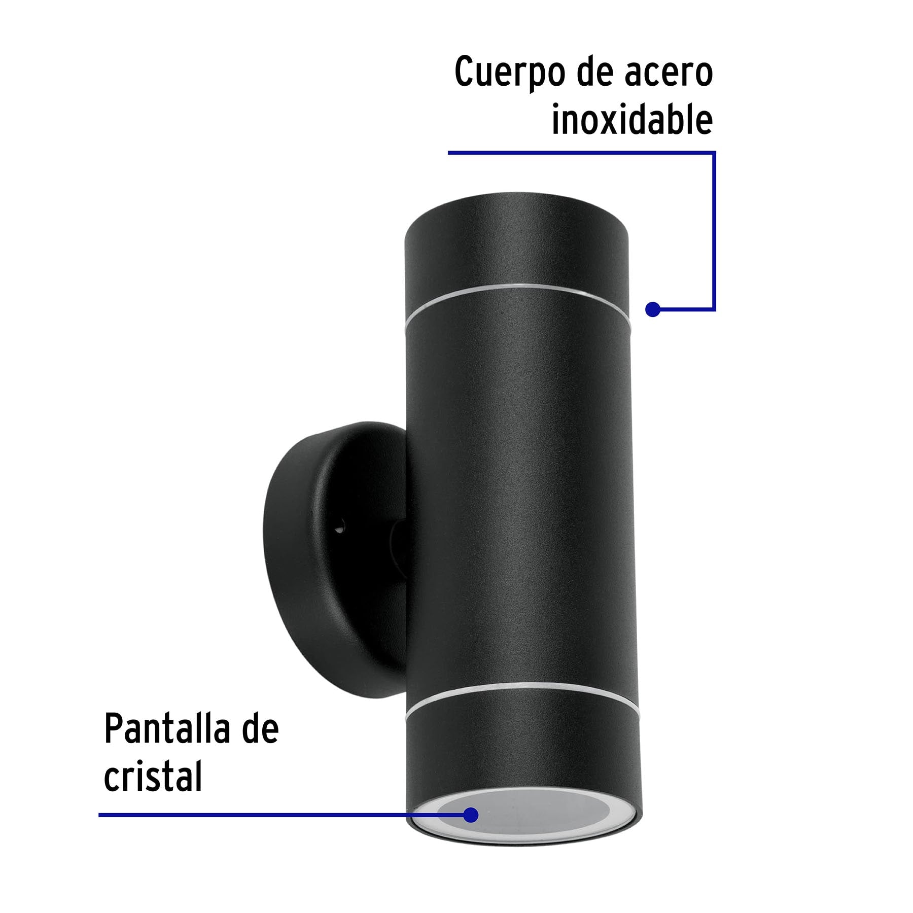 Arbotante de acento 2 spots negro, lámparas no incluidas ARB-204S 48144 MM0