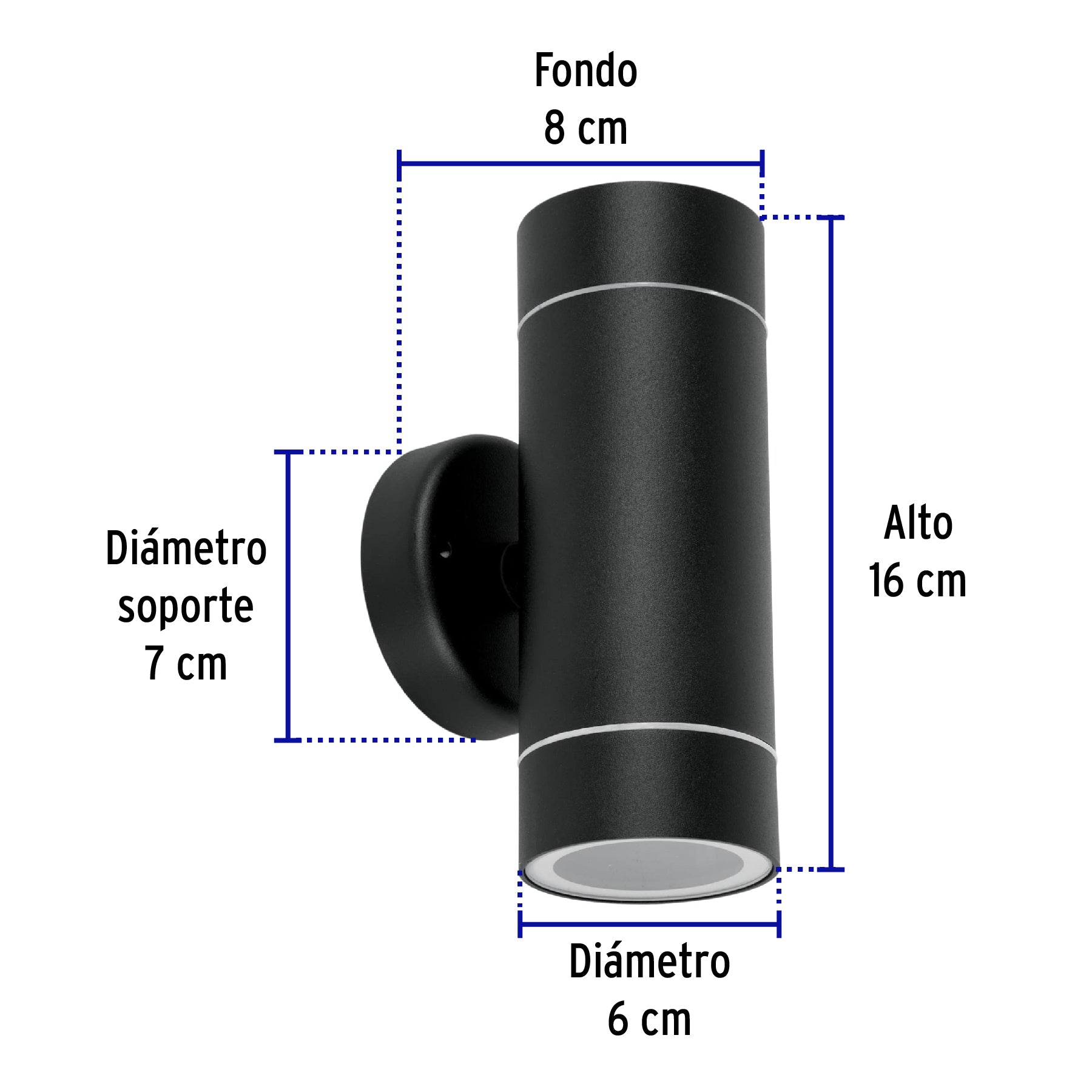 Arbotante de acento 2 spots negro, lámparas no incluidas ARB-204S 48144 MM0