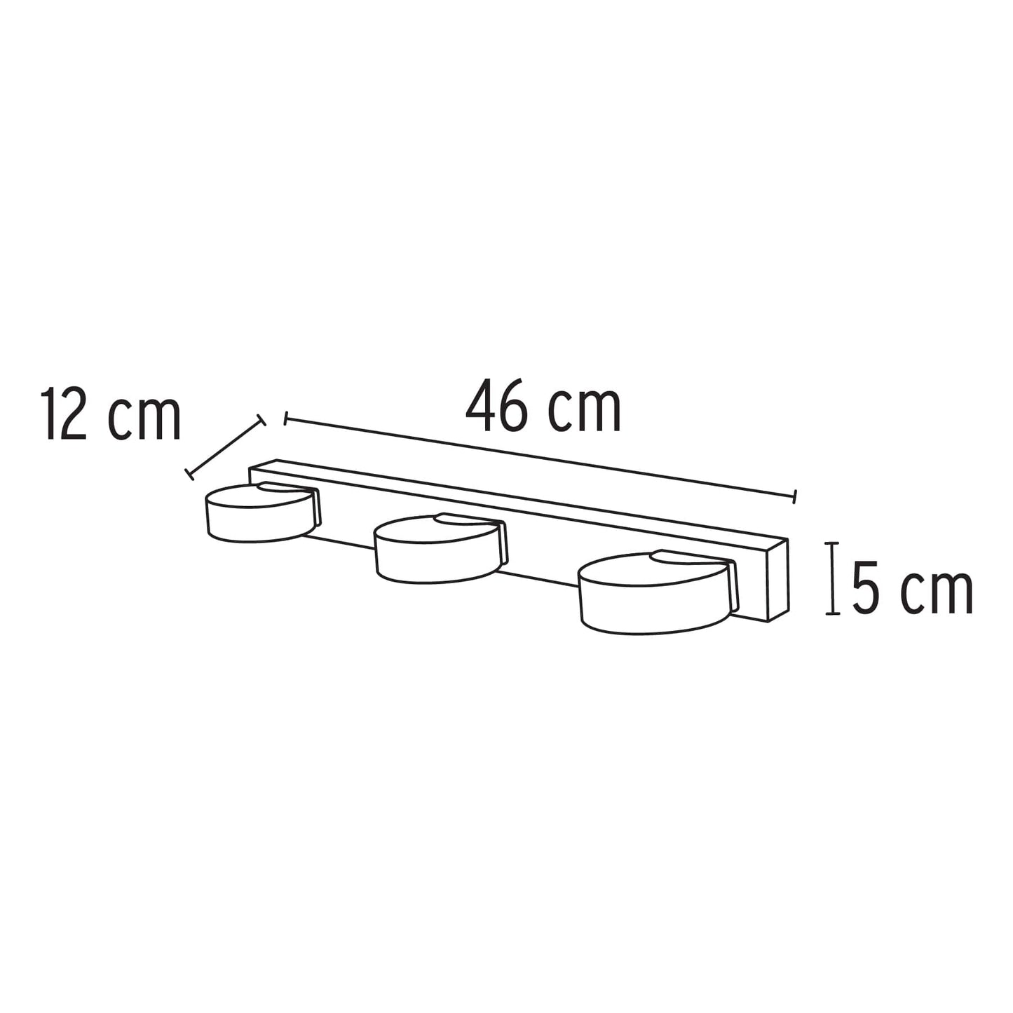 Arbotante decorativo de LED 10 W con 3 spots para baño ARB-300L 46346 MM0