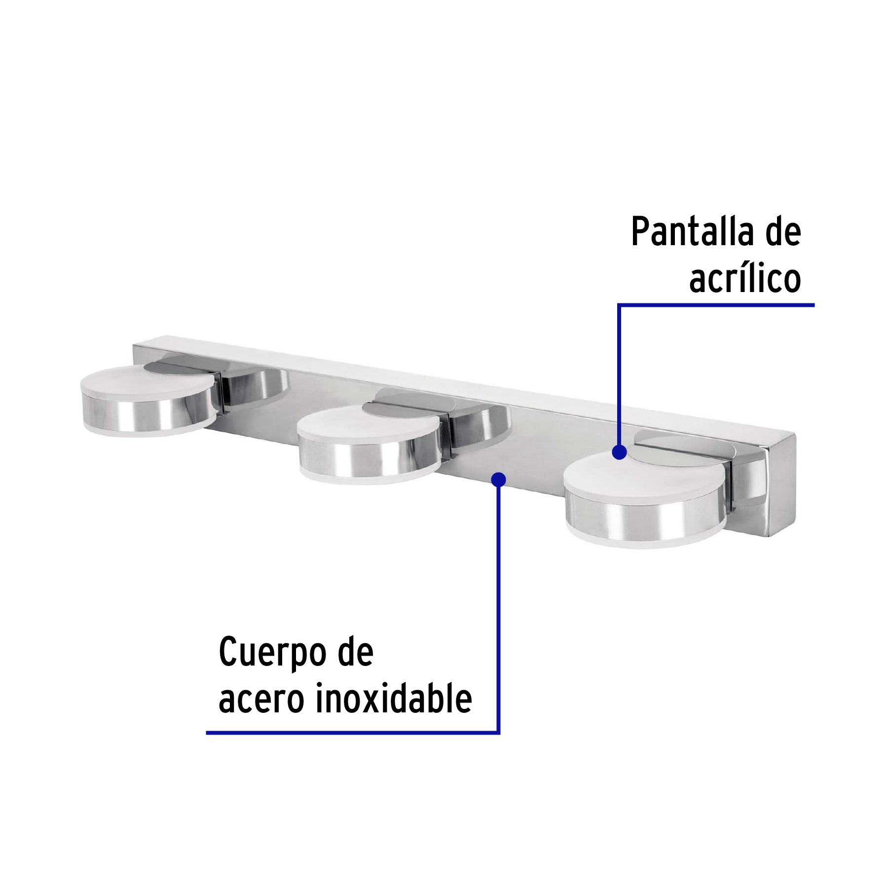 Arbotante decorativo de LED 10 W con 3 spots para baño ARB-300L 46346 MM0