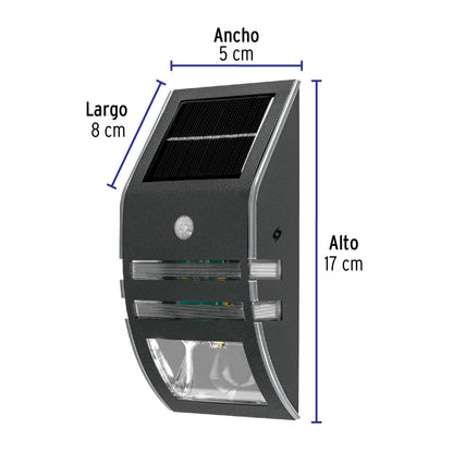 Arbotante solar LED con sensor de luz y movimiento, Volteck ARB-701L 46362 MM0