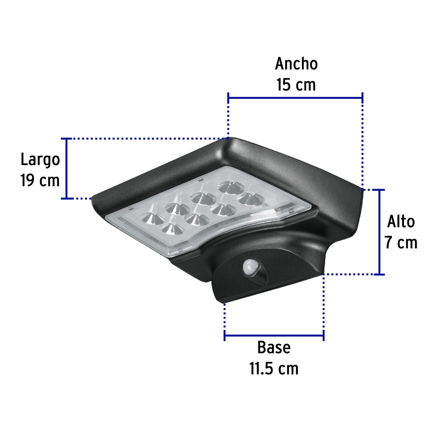 Arbotante solar LED 4 W con sensor de movimiento, Volteck ARB-704L 49073 MM0