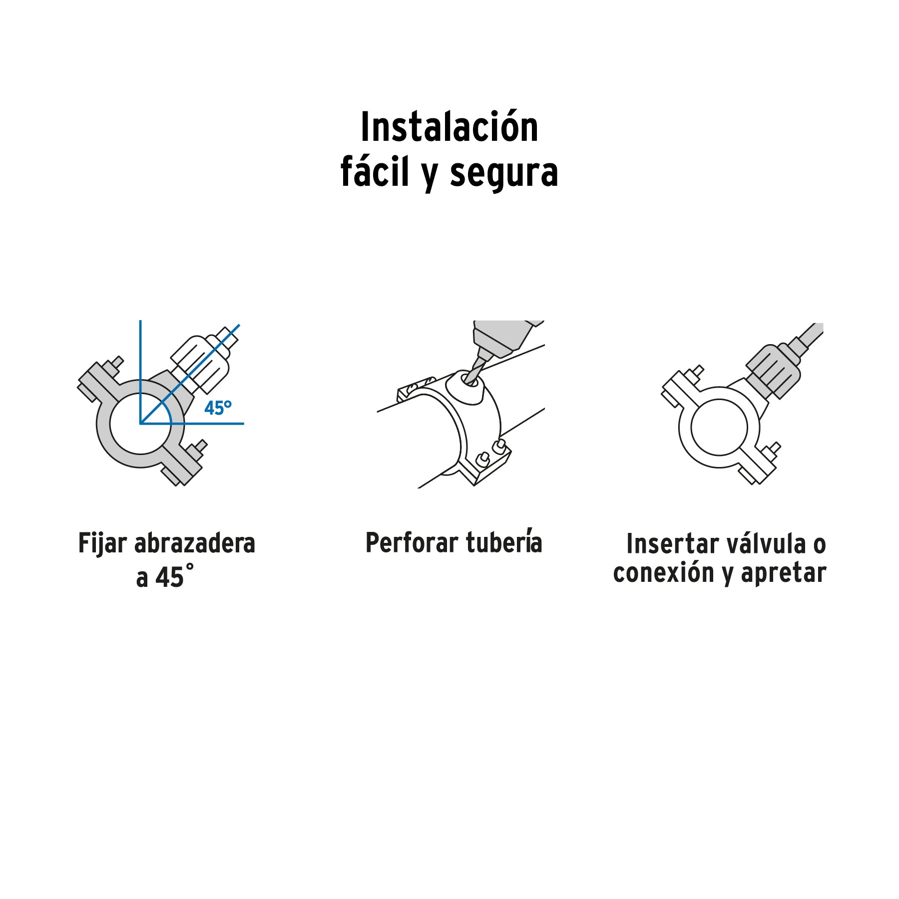 Abrazadera para toma domiciliaria PP 1-1/2' x 1/2', Foset ATD-1 1/2 40711 MM00