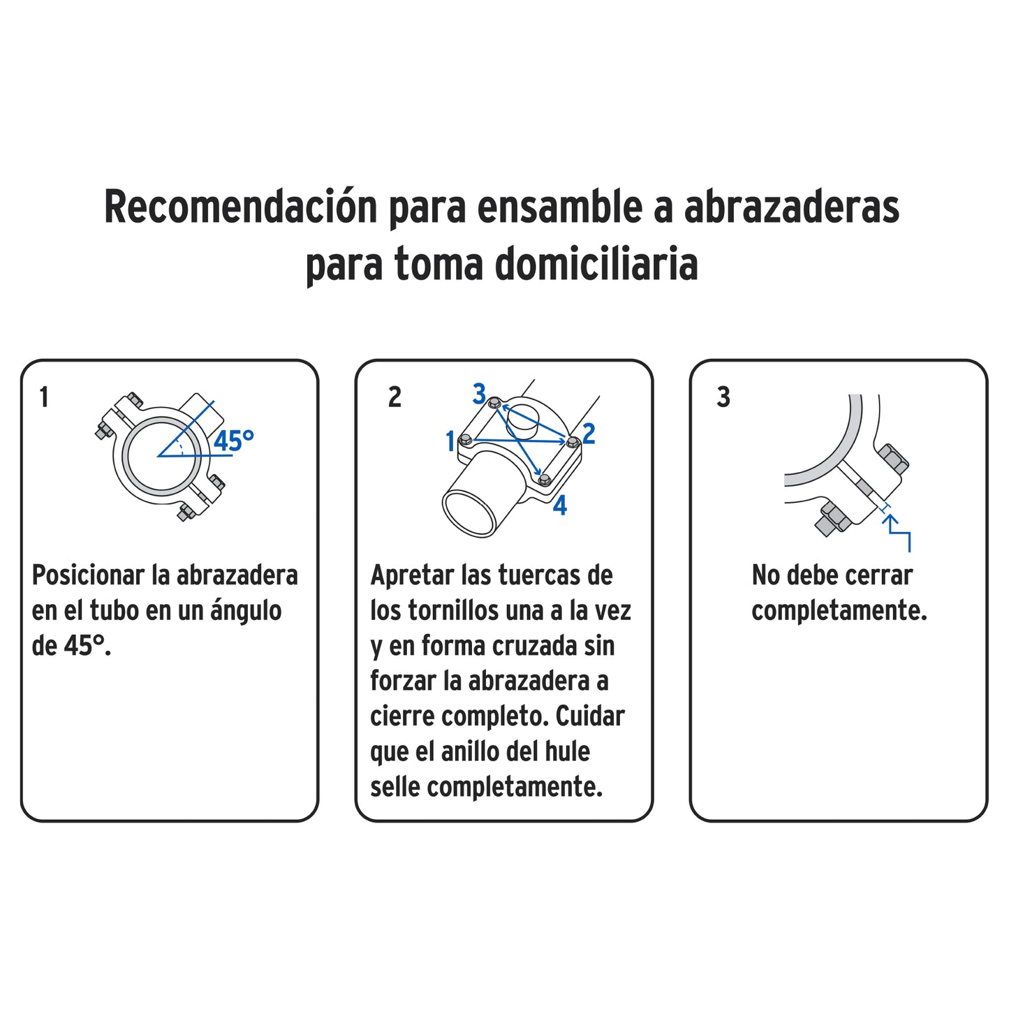 Abrazadera para toma domiciliaria PP 1-1/2' x 1/2', Foset ATD-1 1/2 40711 MM00