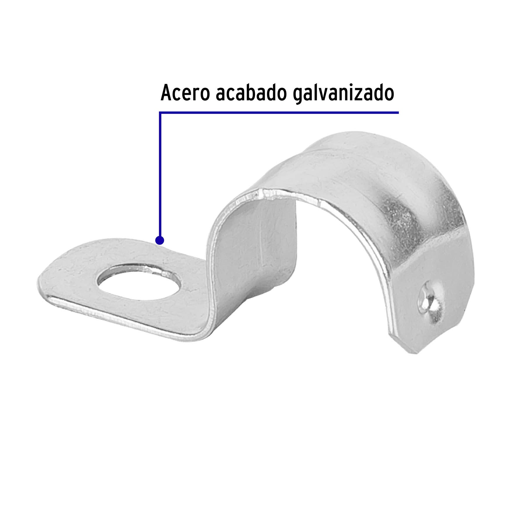 Bolsa con 10 abrazaderas 1/2' tipo uña para tubo, Volteck AU-1/2 46920 MM00