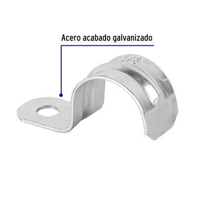 Bolsa con 10 abrazaderas 3/8' tipo uña para tubo, Volteck AU-3/8 46927 MM00