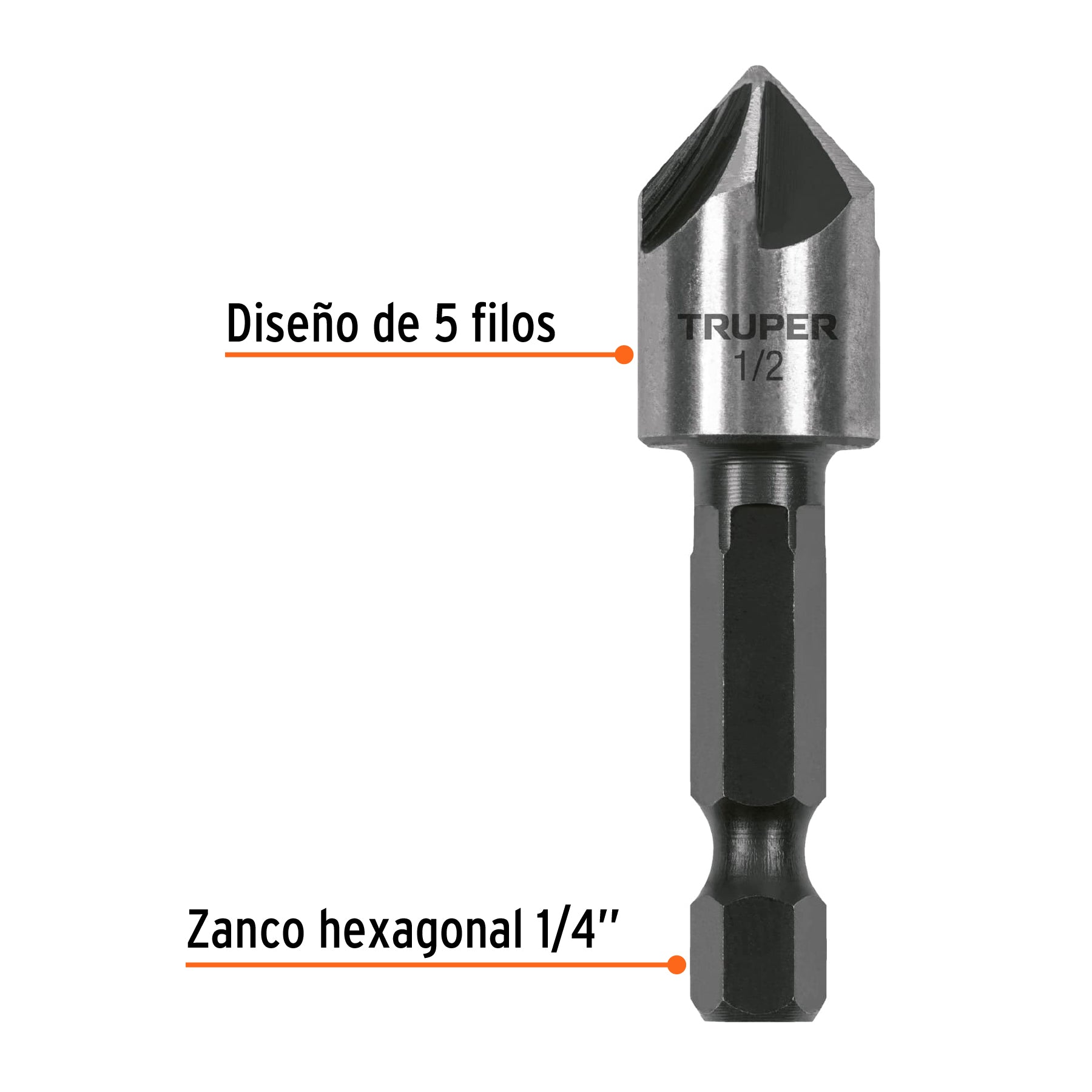 Avellanador HSS cambio rápido 1/2', Truper AV-1/2 102380 MM00