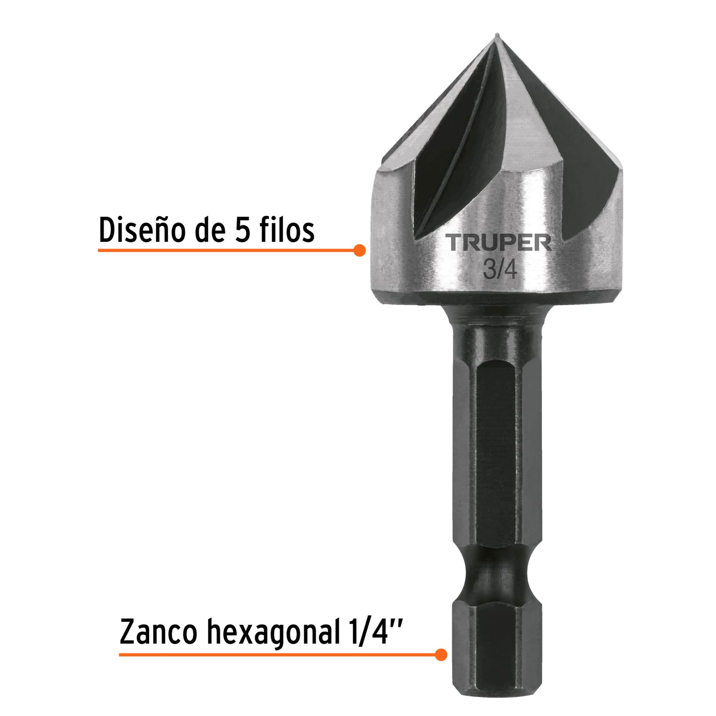 Avellanador HSS cambio rápido 3/4', Truper AV-3/4 102382 MM00