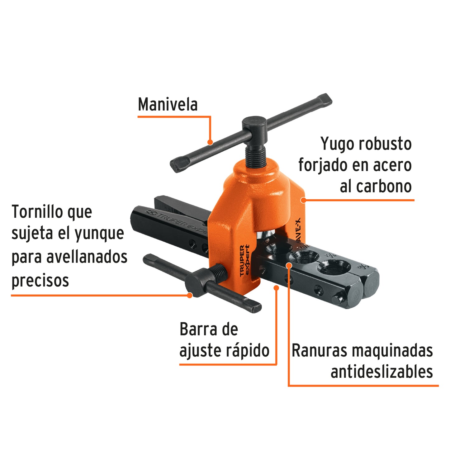 Avellanador profesional de 3/16' a 5/8', Truper Expert AVE-X 12865 MM00