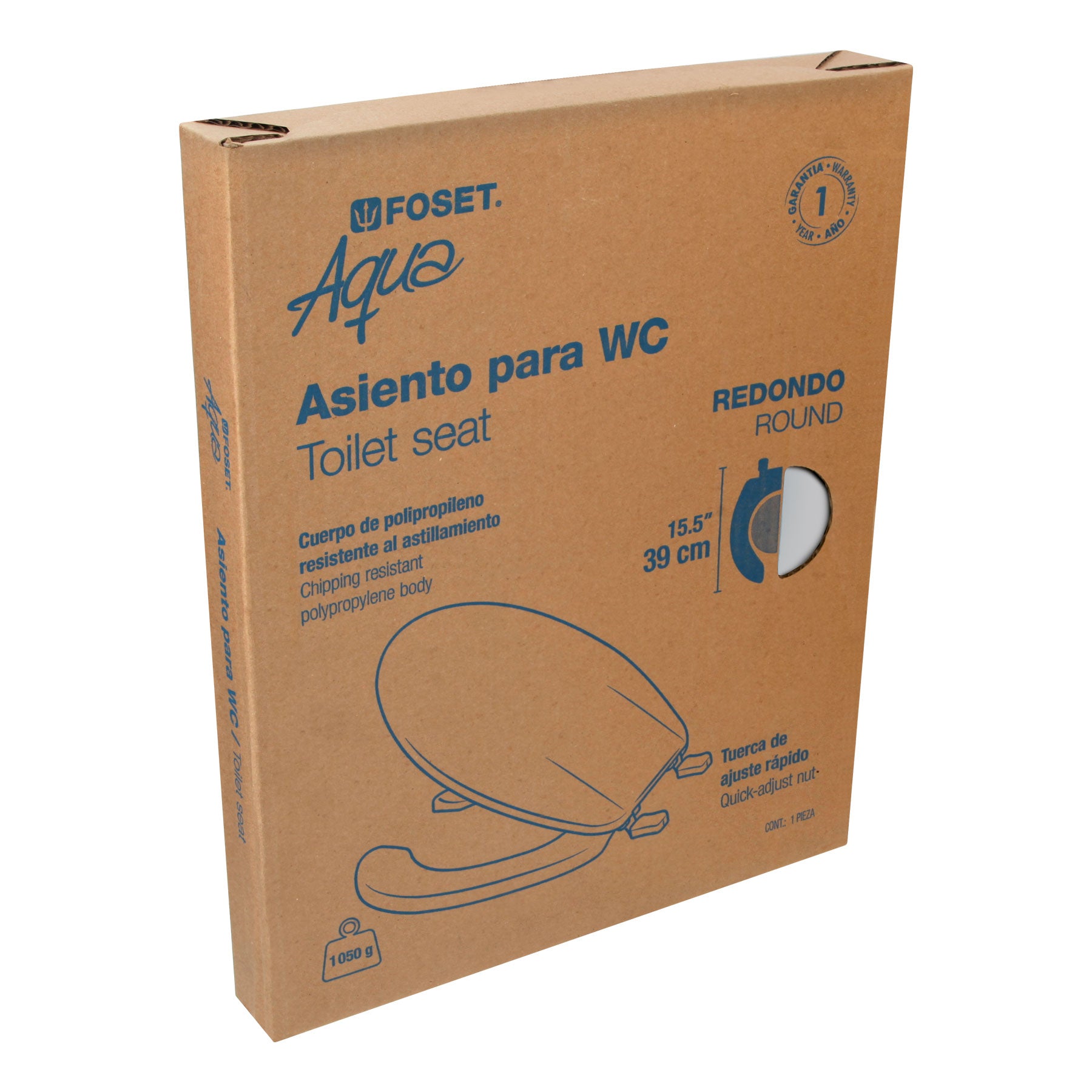 Asiento redondo para WC, abierto, blanco, Foset AWC-40B 49903 MM1