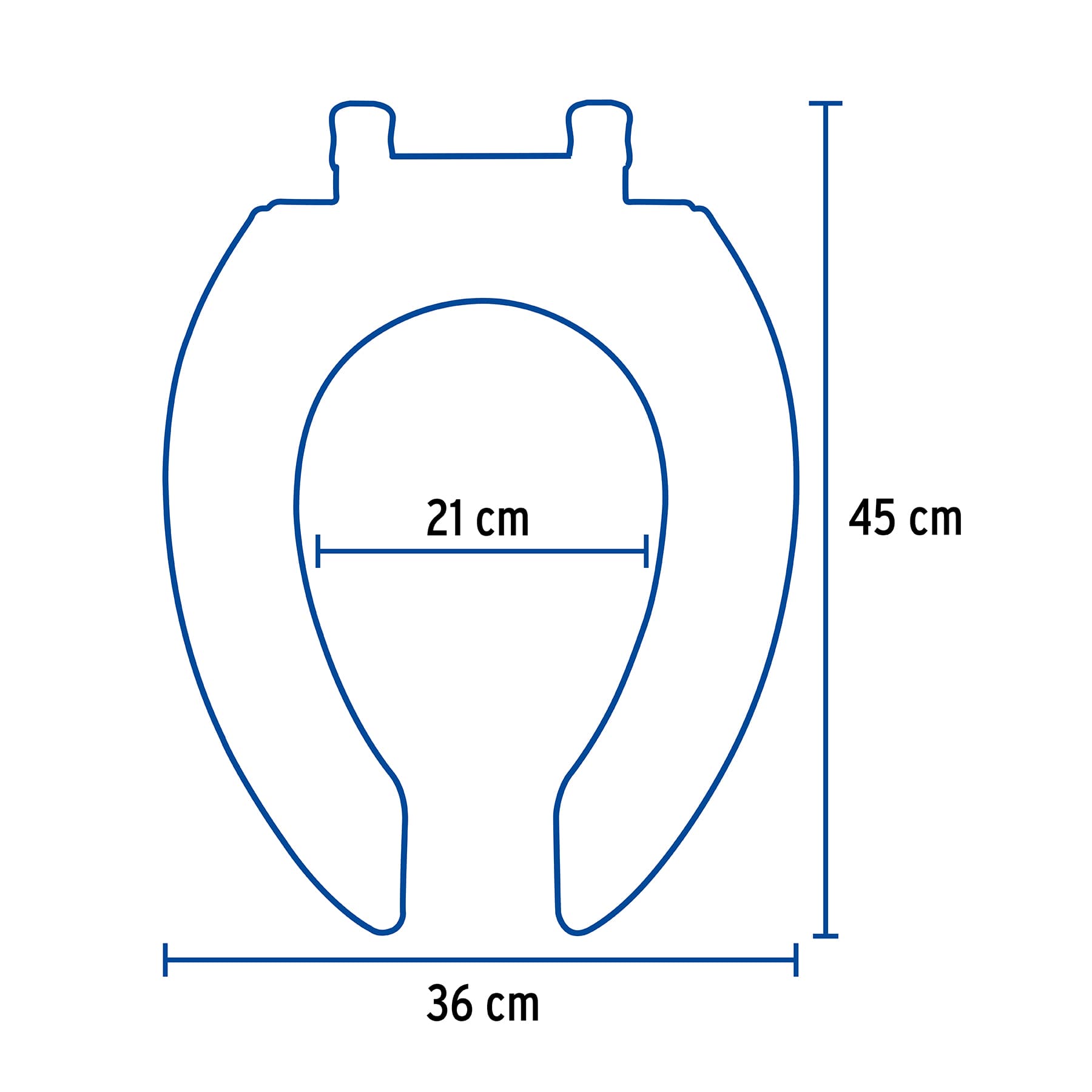 Asiento alargado para WC, abierto,blanco, Foset AWC-45B 49905 MM1