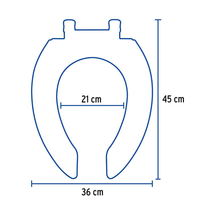 Asiento alargado para WC, abierto,blanco, Foset AWC-45B 49905 MM1