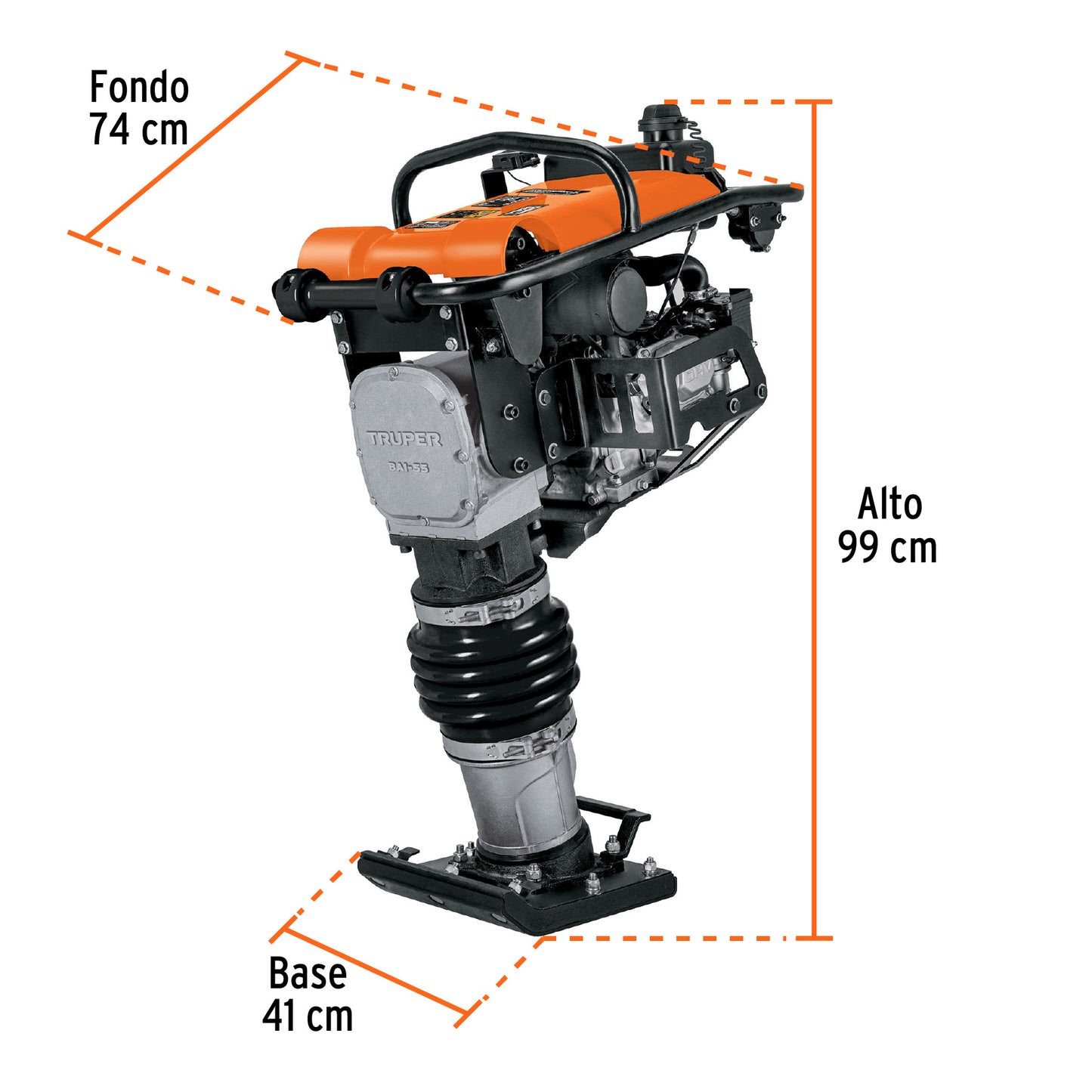 Bailarina compactadora 5.5 HP, motor Honda GX160, Truper BAI-55 102971 MM00