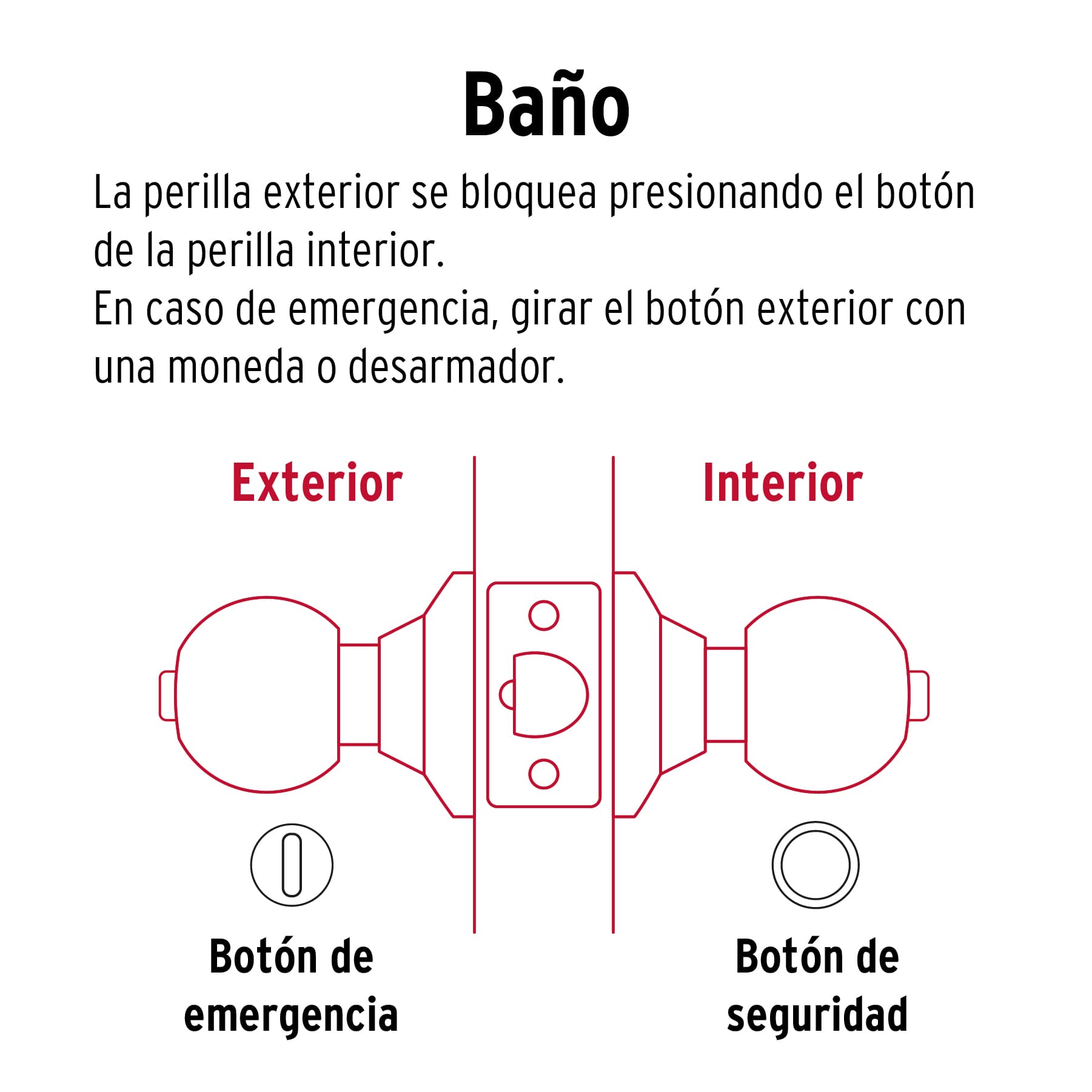 Cerradura tipo esfera, cilíndrico, baño, antiguo, Basic BAL-LA-BP 23567 MM0