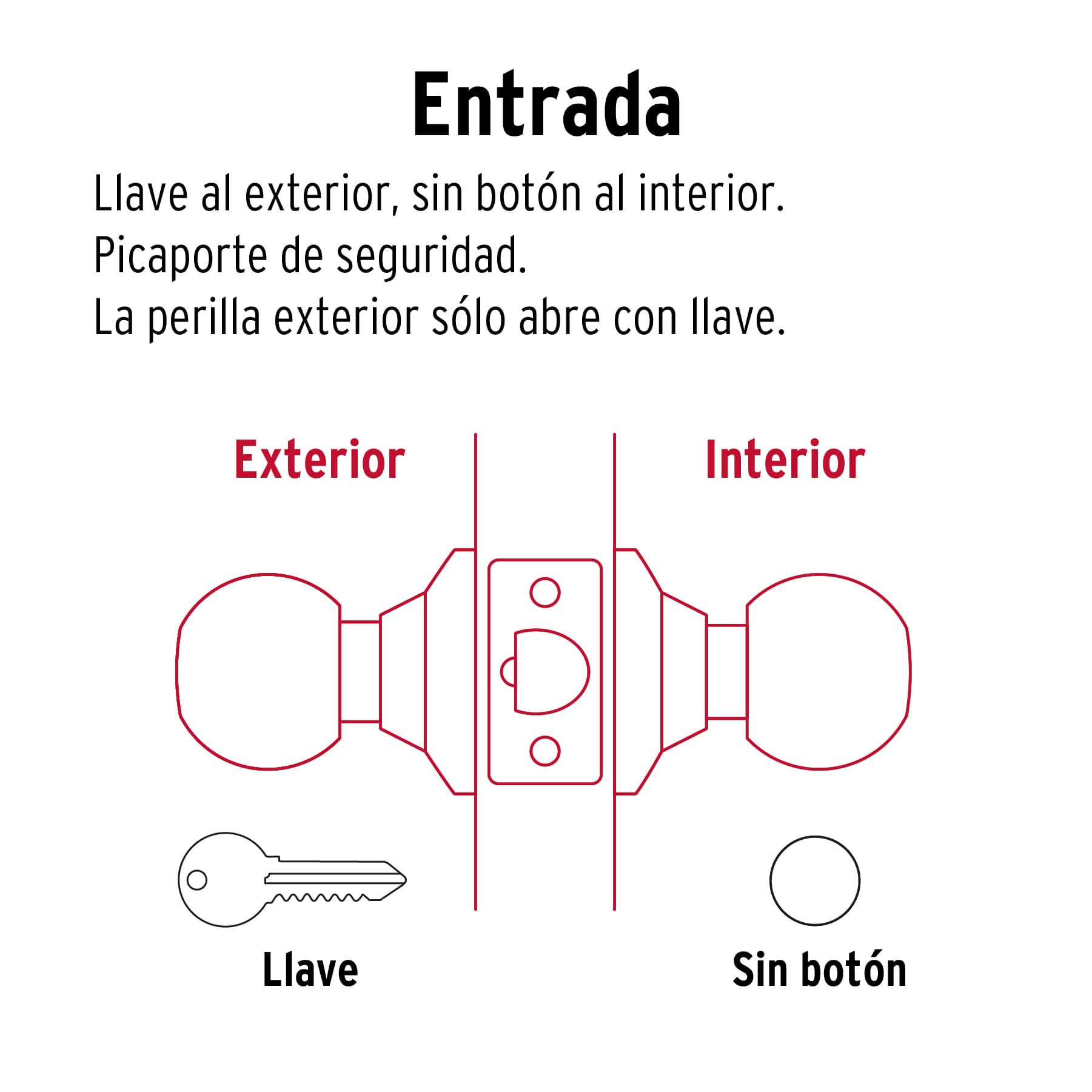 Cerradura tipo esfera, cilíndrico, entrada, antiguo, Basic BAL-LA-EP 23561 MM0