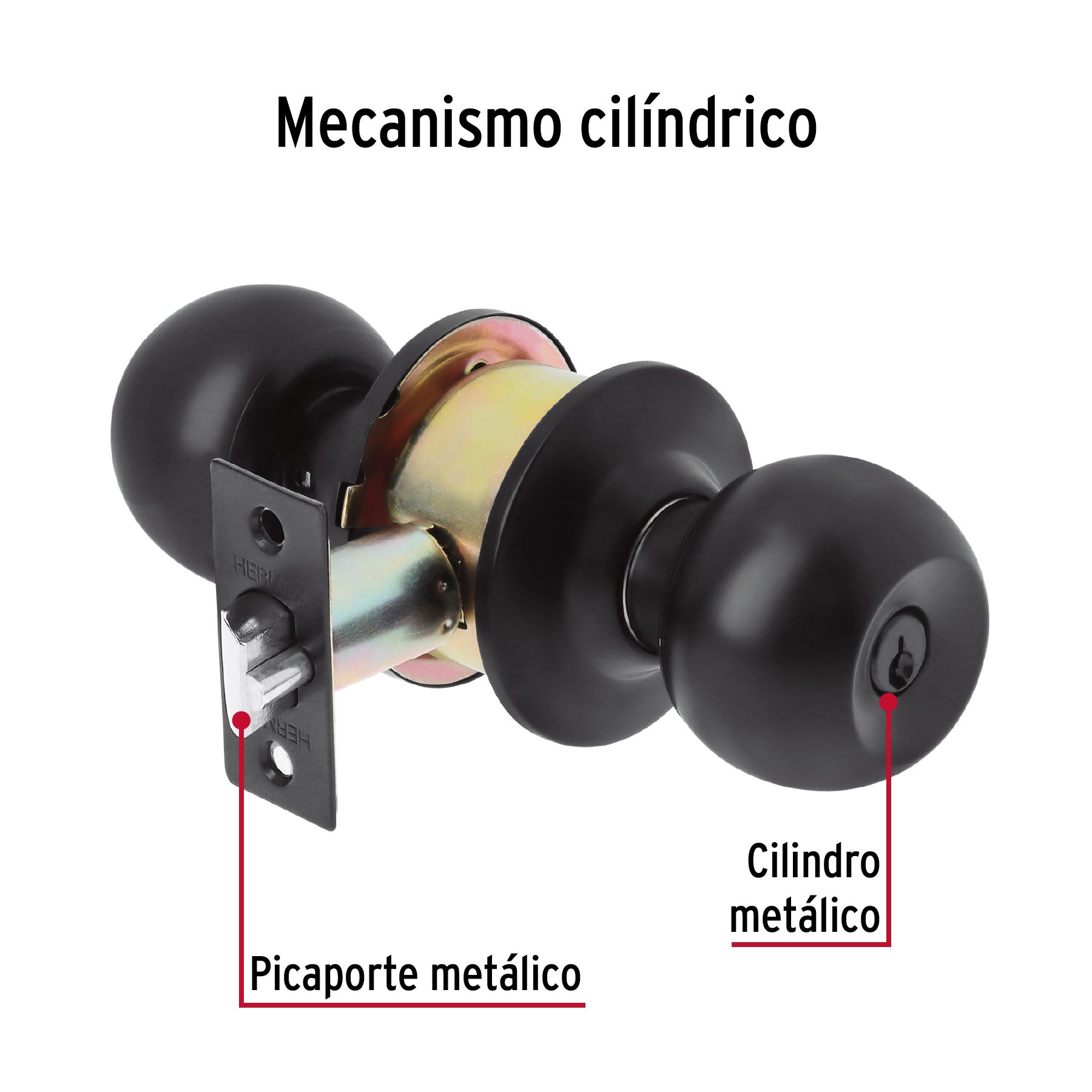 Cerradura esfera, cil, entrada, negro, blíster, Basic BAL-NE-EPB 28140 MM00