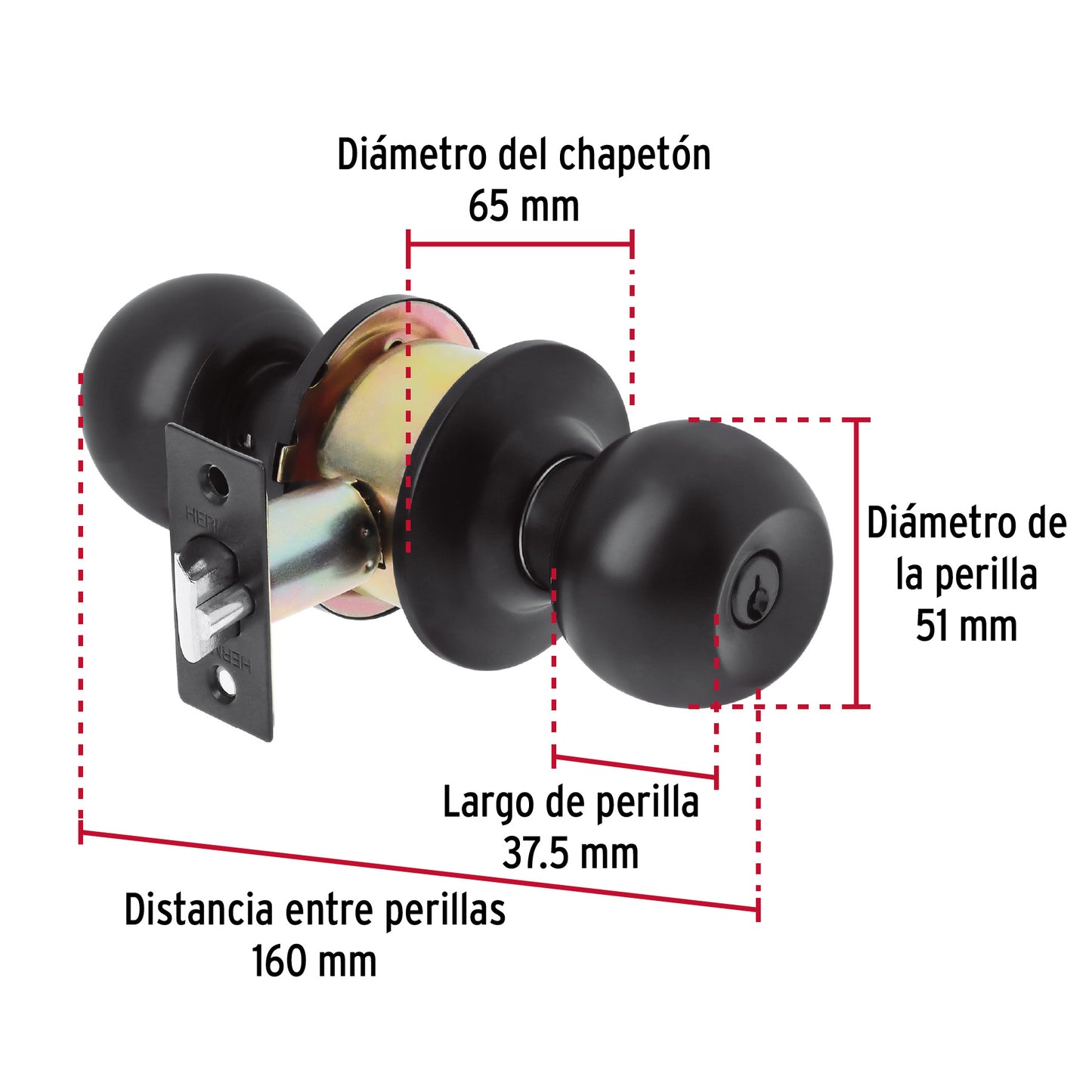 Cerradura esfera, cil, entrada, negro, blíster, Basic BAL-NE-EPB 28140 MM00