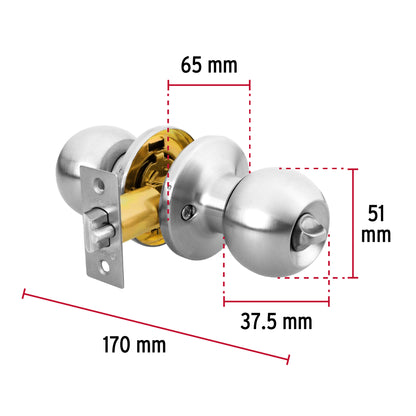 Cerradura tipo esfera, tubular, recámara, cromo, Basic BALT-CM-RP 23660 MM0