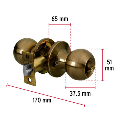 Cerradura tipo esfera, tubular, recámara, antiguo, Basic BALT-LA-RP 23659 MM0