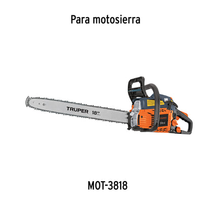 Barra de repuesto 18' p/motosierra a gasolina 38 cc, Truper BAMO-3818 103271 MM00