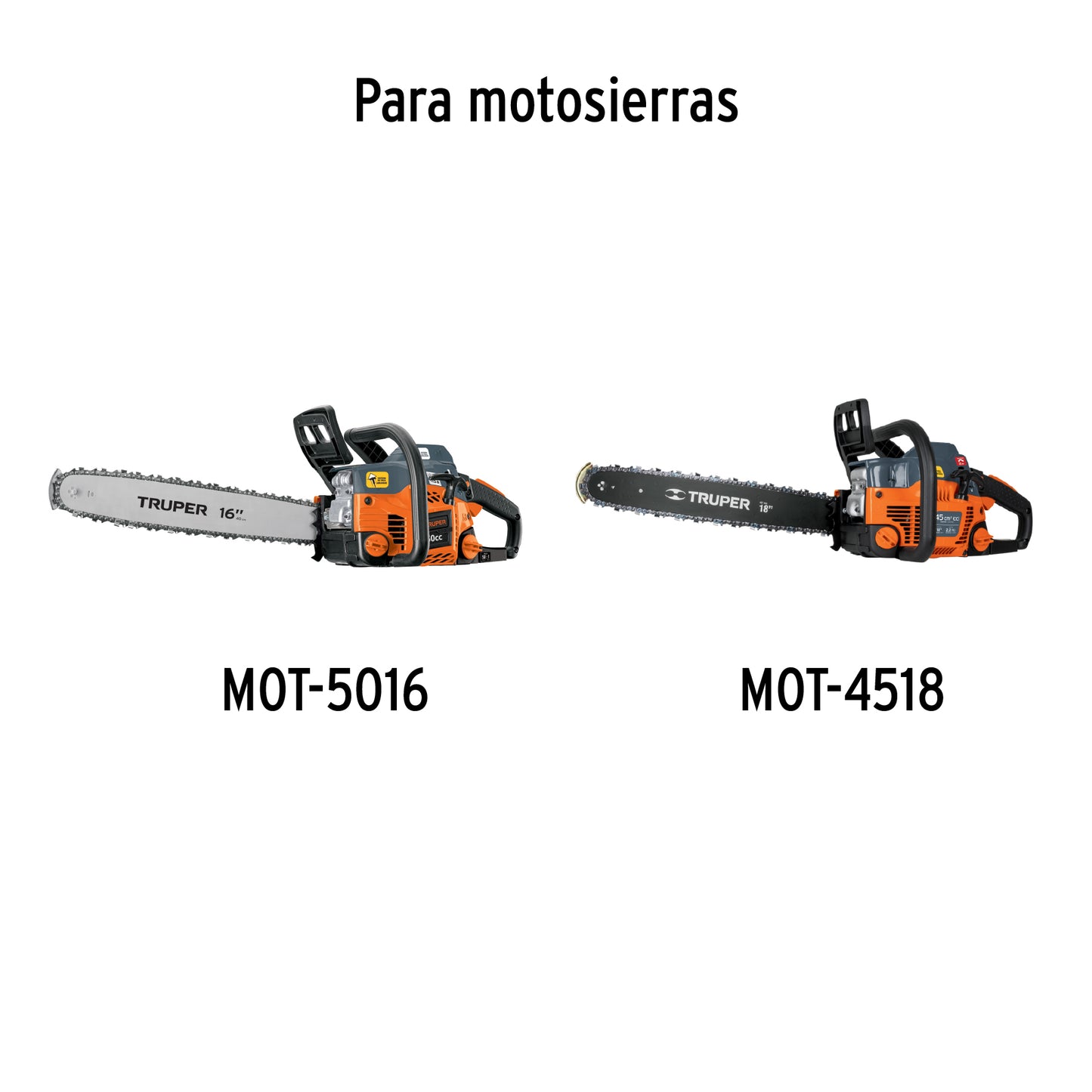 Barra de repuesto 18' para motosierra a gasolina, Truper BAMO-5018 16633 MM00