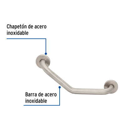 Barra angular de seguridad, acero inox, 1-1/4' x 40cm, Foset BARS-40A 46887 MM00