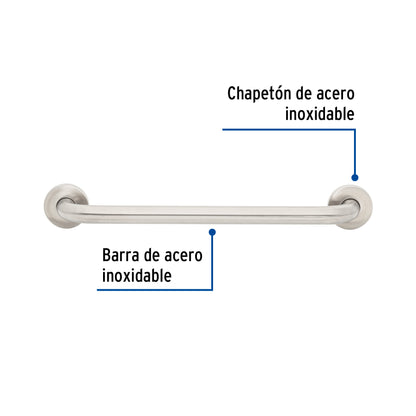 Barra recta de seguridad, acero inox, 1-1/4' x 50cm, Foset BARS-50 46884 MM00