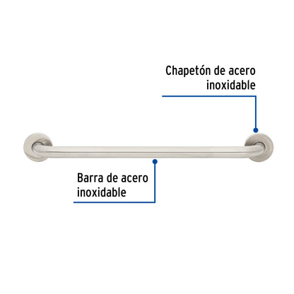 Barra recta de seguridad, acero inox, 1-1/4' x 60cm, Foset BARS-60 46885 MM00