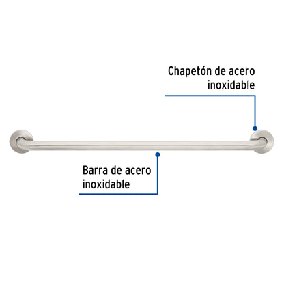 Barra recta de seguridad, acero inox, 1-1/4' x 80cm, Foset BARS-80 46886 MM00