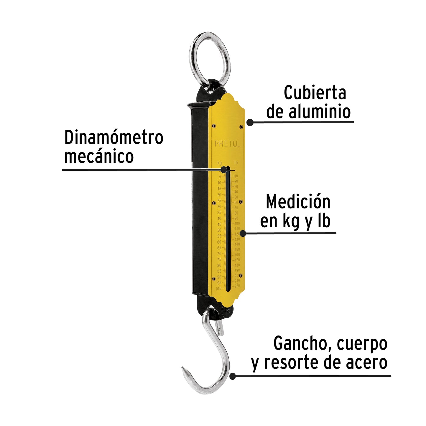 Báscula capacidad 100 kg romana de resorte, Pretul BAS-100P 21255 MM00