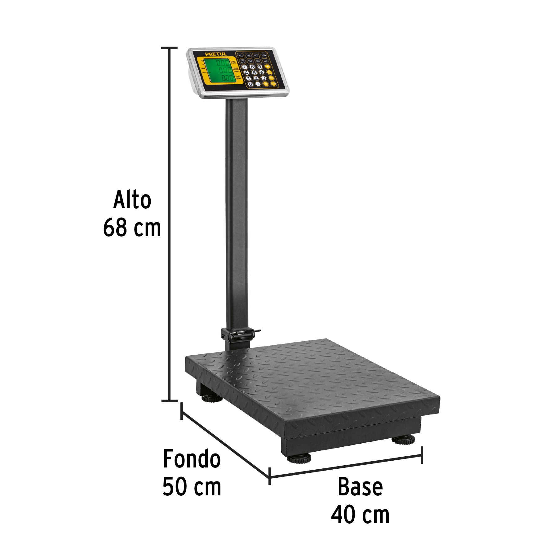 Báscula electrónica de plataforma, plegable, 200 kg. Pretul BAS-200PLAP 28462 MM00