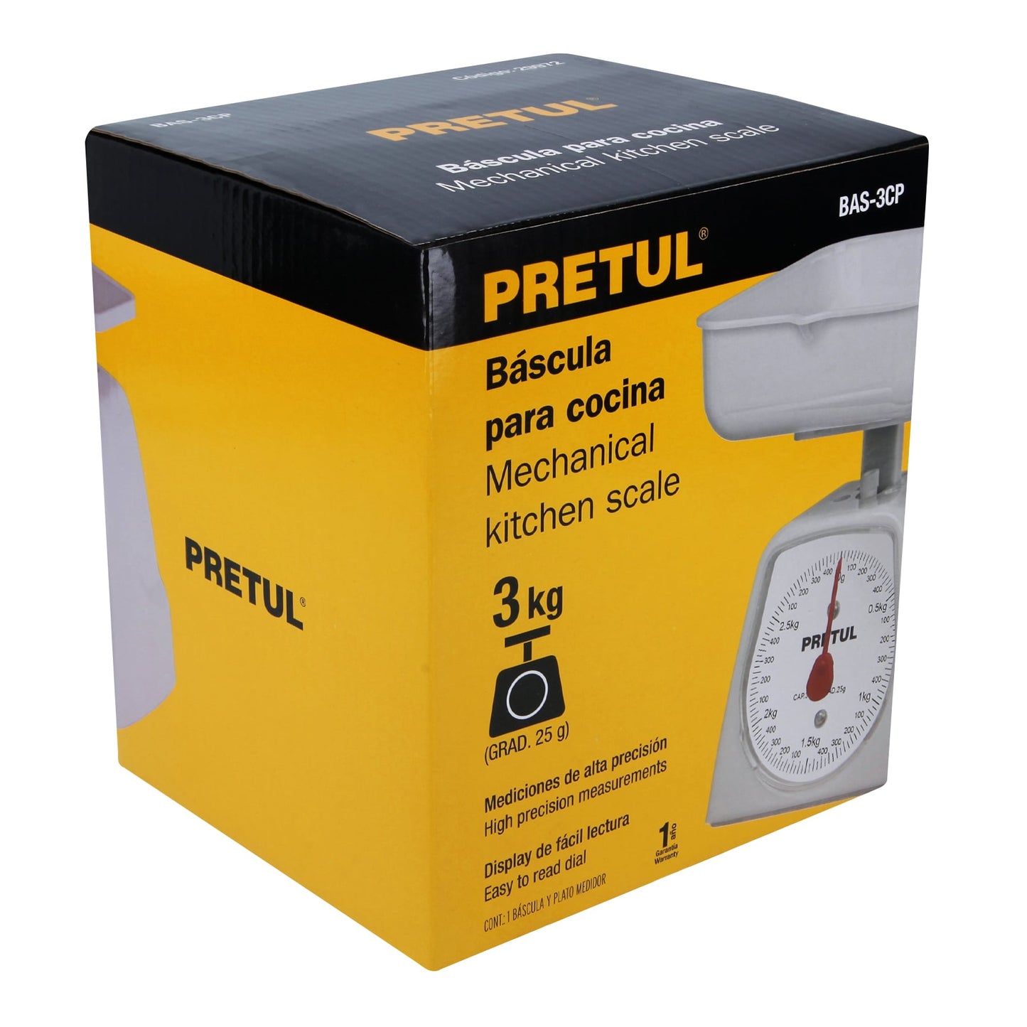 Báscula mecánica para cocina 3 Kg, Pretul BAS-3CP 29972 MM00