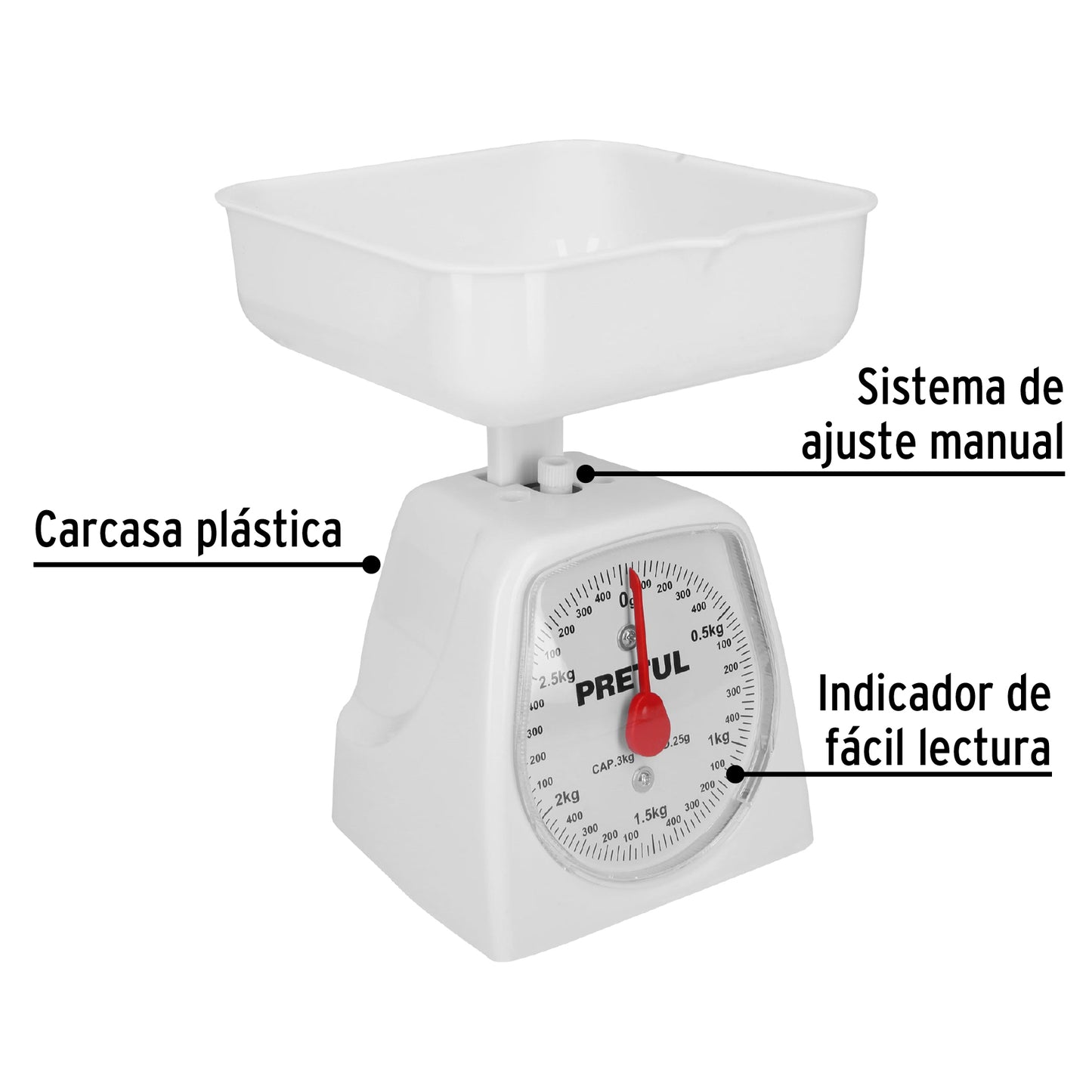 Báscula mecánica para cocina 3 Kg, Pretul BAS-3CP 29972 MM00