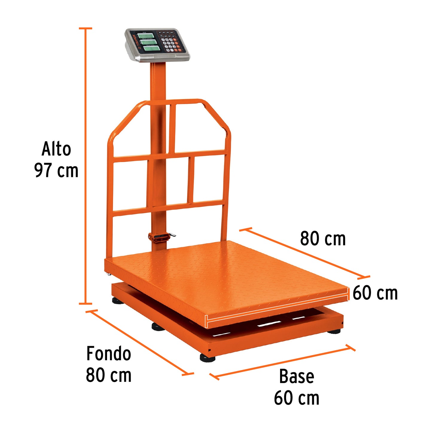 Báscula electrónica de plataforma, plegable, 500 kg, Truper BAS-500PLA 15733 MM00