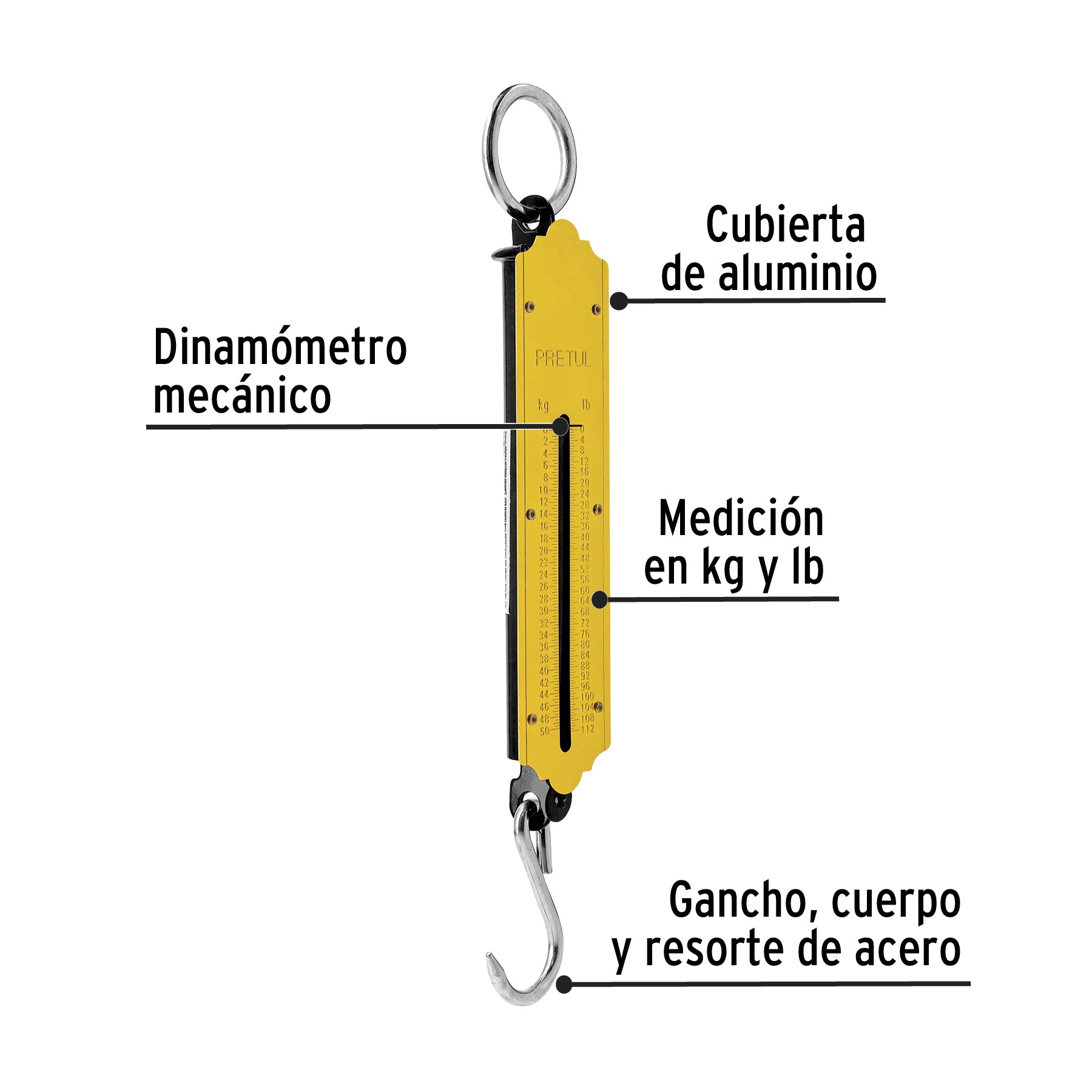 Báscula capacidad 50 kg romana de resorte, Pretul BAS-50P 21254 MM00