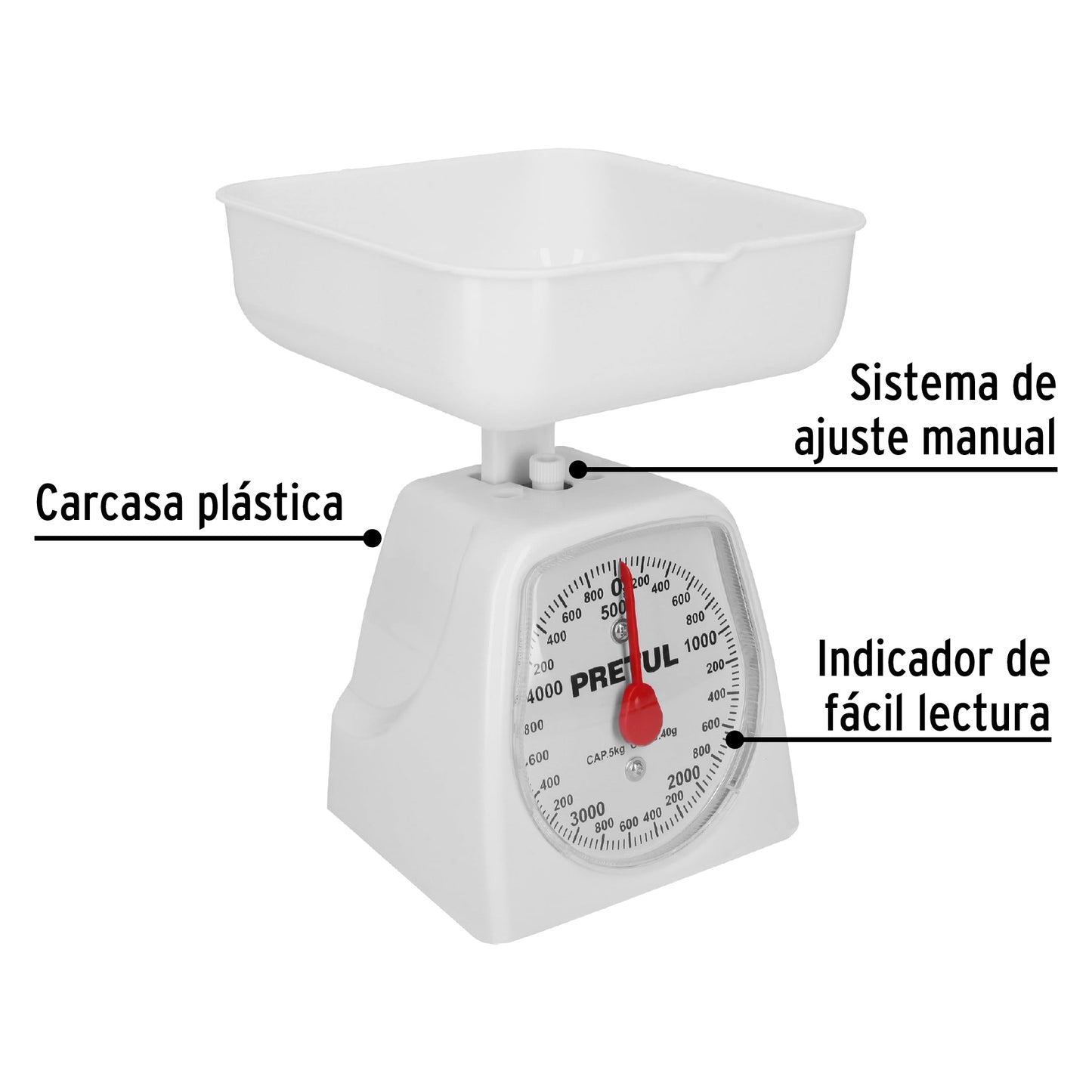 Báscula mecánica para cocina 5 Kg, Pretul BAS-5CP 29973 MM00