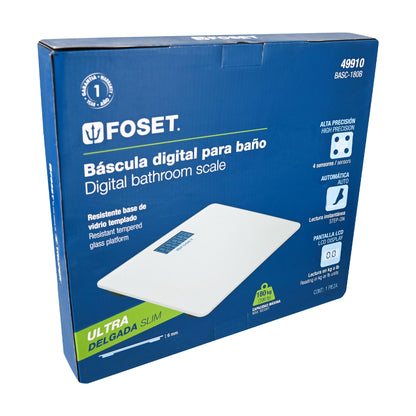 Báscula digital para baño, hasta 180 kg, Foset BASC-180B 49910 MM0