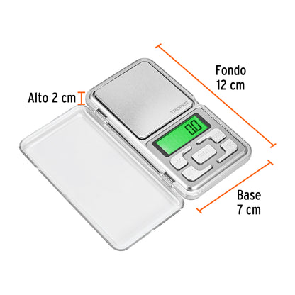 Báscula electrónica de bolsillo, de pilas, 500 g, Truper BASE-05J 100786 MM00