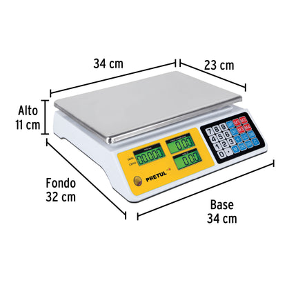 Báscula electrónica multifunciones 40 kg, Pretul BASE-40P 29966 MM0