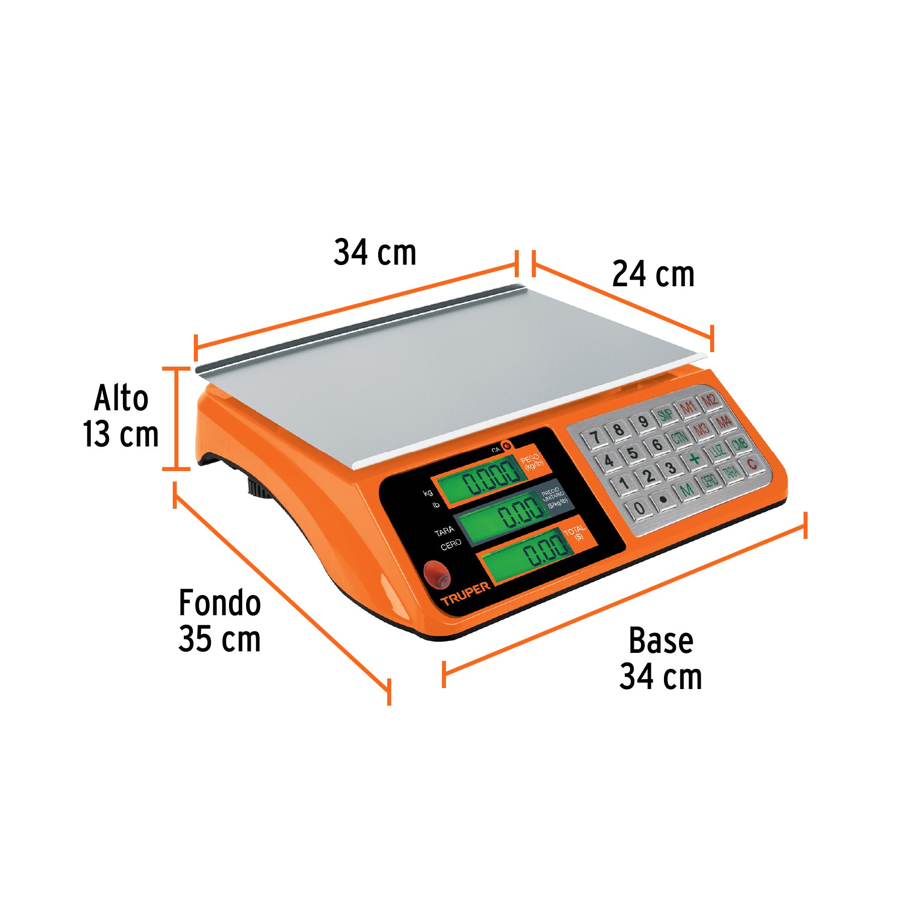 Báscula electrónica multifunciones 40 kg, Truper BASE-40 15241 MM0