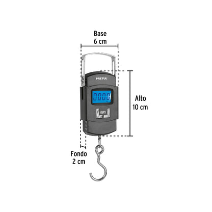 Báscula electrónica colgante, de pilas, 50 kg, Pretul BASE-50CP 28180 MM00