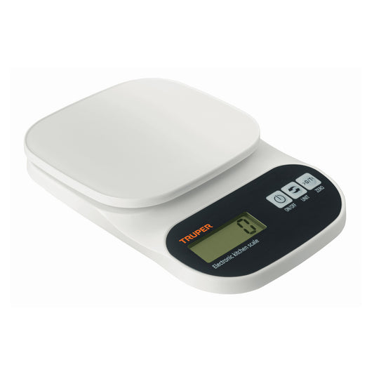 Báscula digital para cocina, plato de ABS, 5 kg, Truper BASE-5EP 15161 MM00