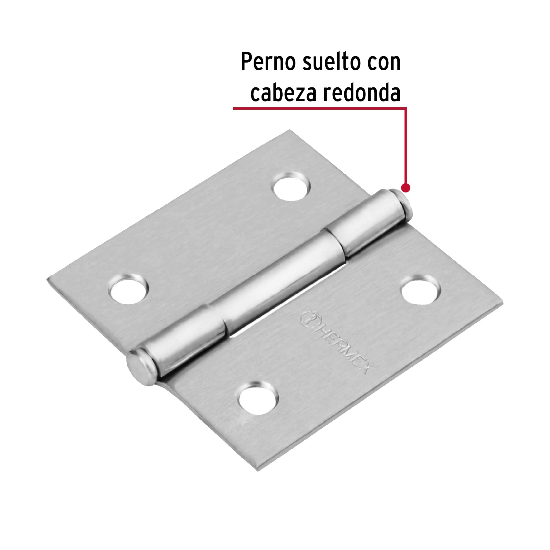 Bisagra cuadrada 2', cromo mate, cabeza plana, Hermex BC-203P 43259 MM0