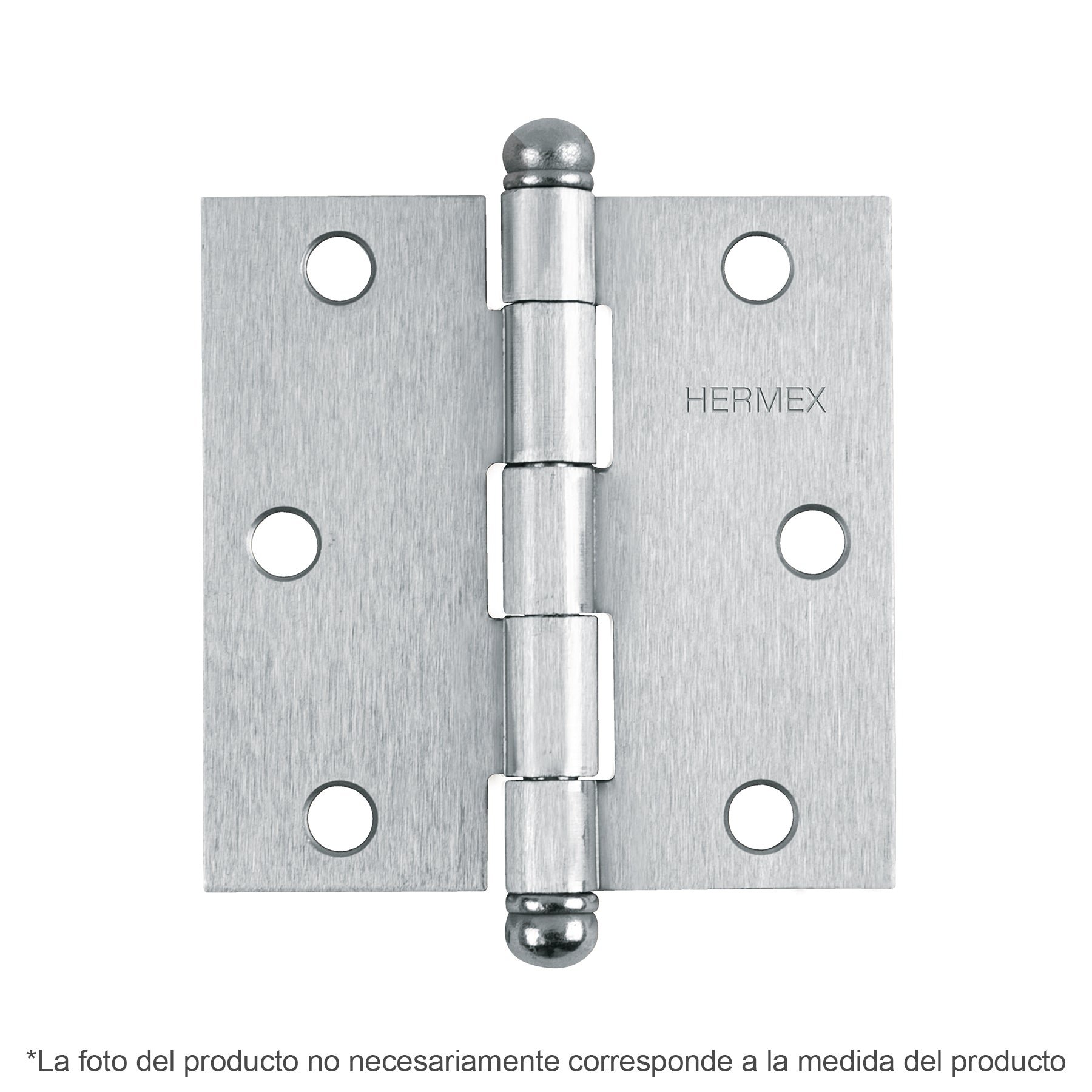 Bisagra cuadrada 2', cromo mate, cabeza redonda, Hermex BC-203R 43254 MM0