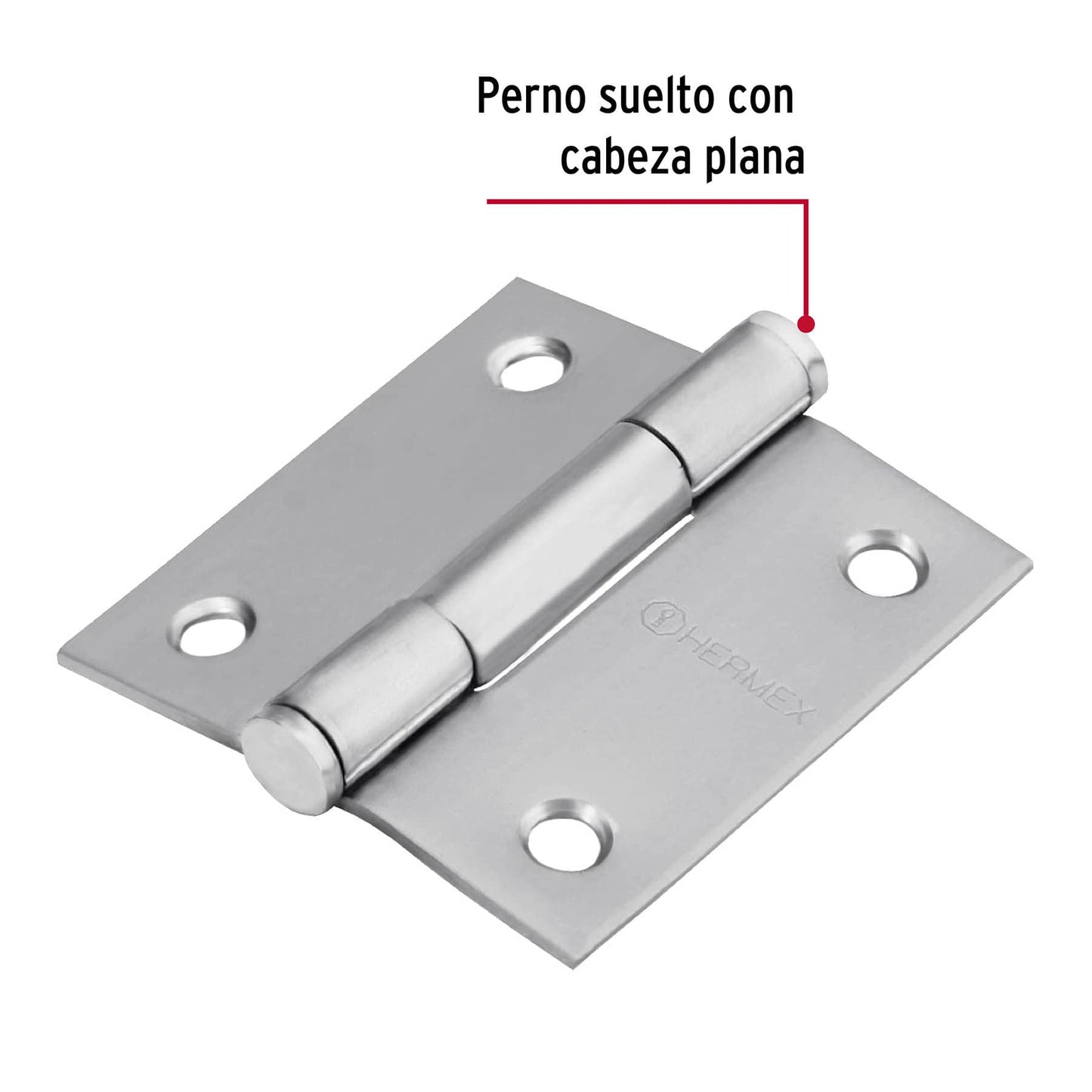 Bisagra cuadrada 2' acero inox, cabeza plana, Hermex BC-204P 43225 MM00