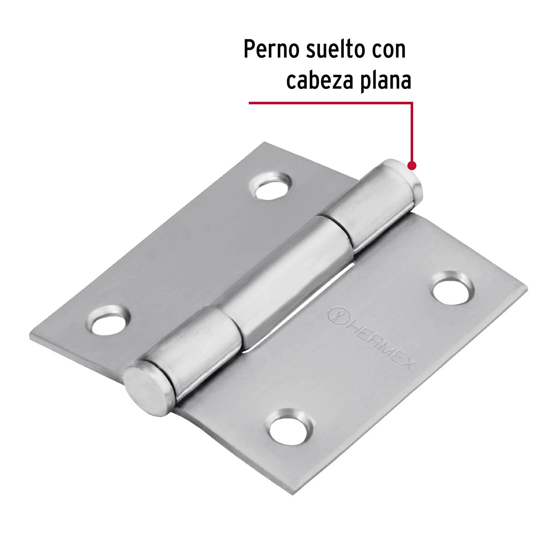 Bisagra cuadrada 2' acero inox, cabeza plana, Hermex BC-204P 43225 MM00