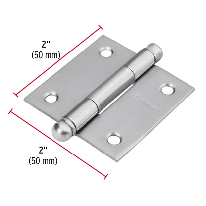 Bisagra cuadrada 2' acero inox, cabeza redonda, Hermex BC-204R 43220 MM00