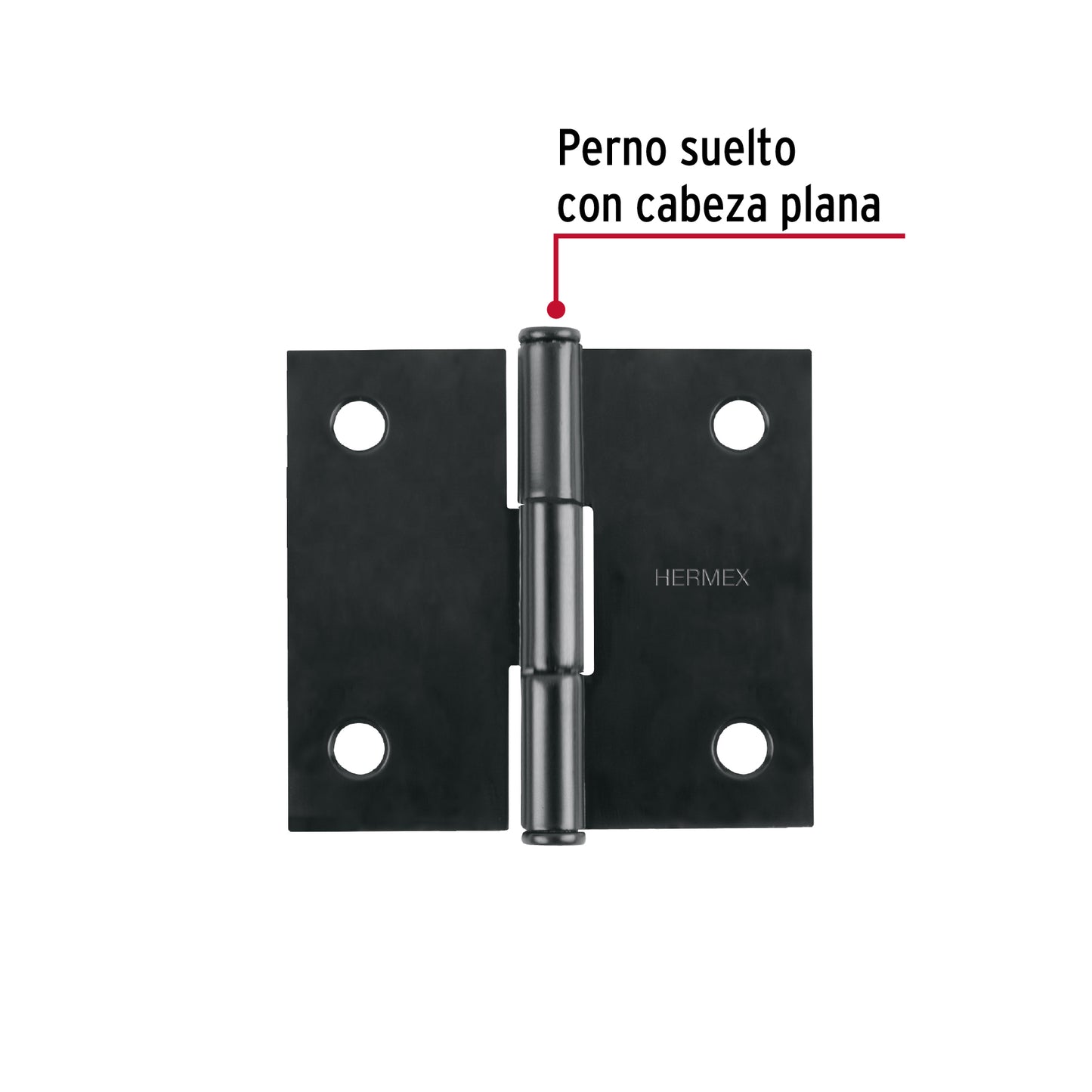 Bisagra cuadrada 2', negro mate, cabeza plana, Hermex BC-206P 46706 MM0