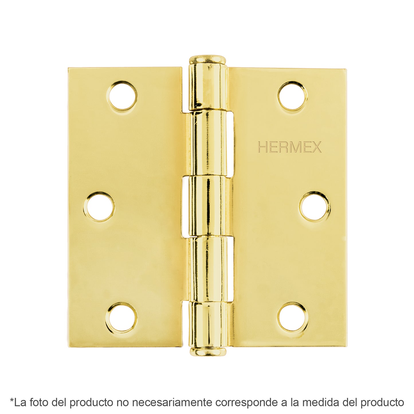 Bisagra cuadrada 2-1/2' acero latonado, cabeza plana, Hermex BC-251P 43236 MM0