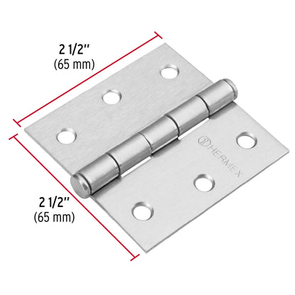 Bisagra cuadrada 2-1/2', cromo mate, cabeza plana, Hermex BC-253P 43260 MM0